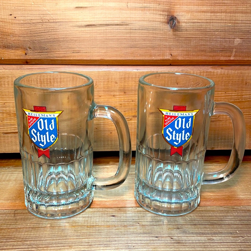 Vintage Heileman's "Old Style" Beer Mugs - Set of 2